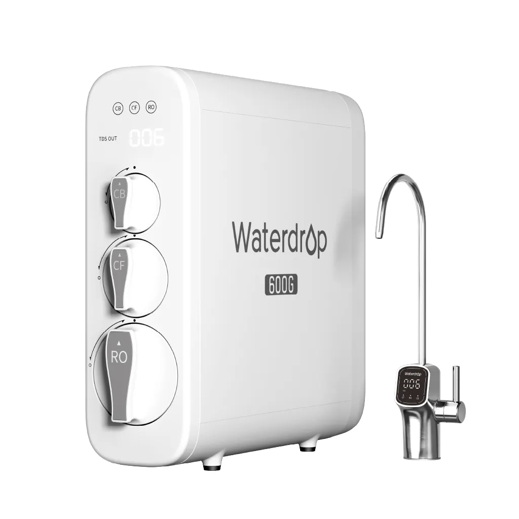 Waterdrop G3P600 tankless reverse osmosis system with smart faucet